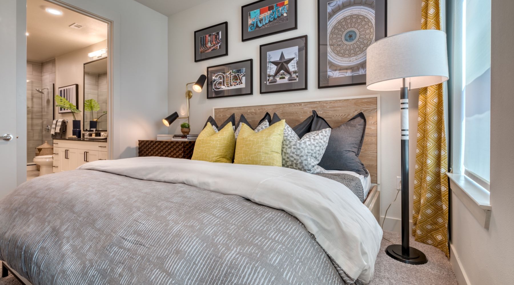 Sleep in style a bedroom with artwork hanging above a bed